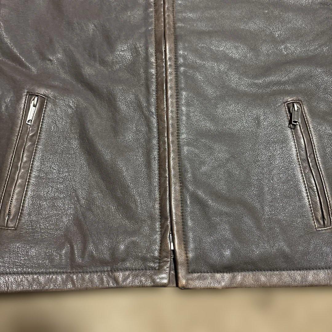 Sサイズ ハーレーダビッドソン　シングルライダースジャケット　ブラウン