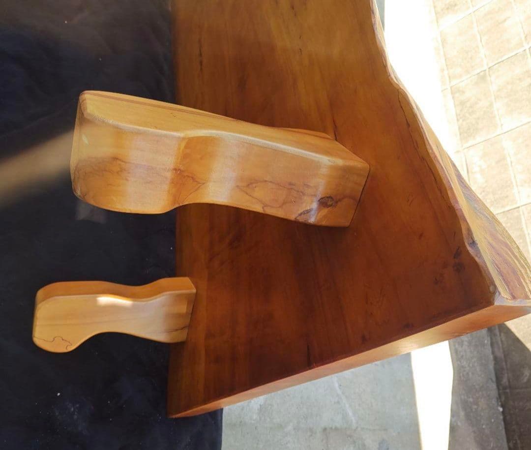 カミオ様限定　美品　欅　ケヤキ　一枚板ダイニングテーブル152x88x7　座卓脚