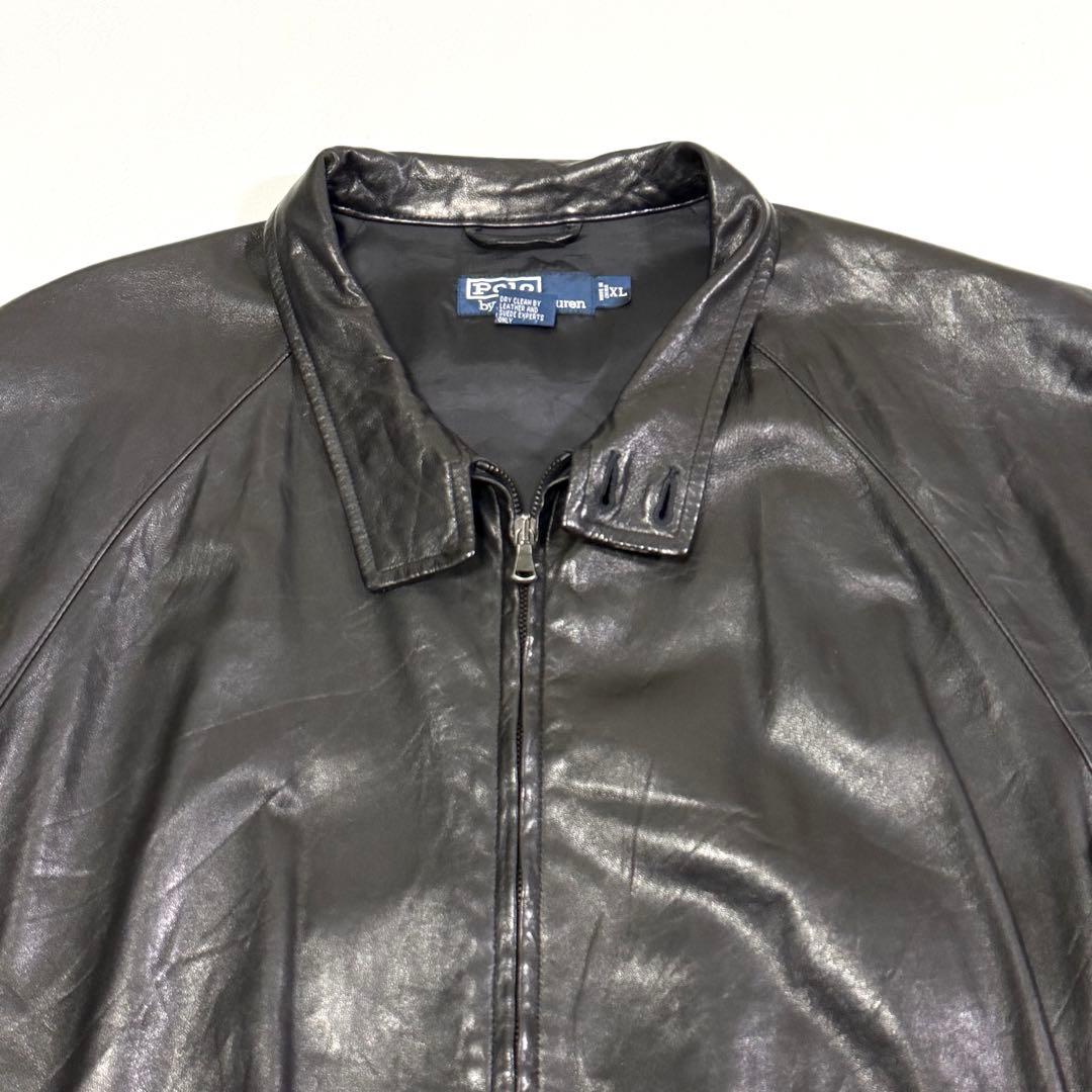 ポロラルフローレン レザージャケット シングルライダース ブラック XL