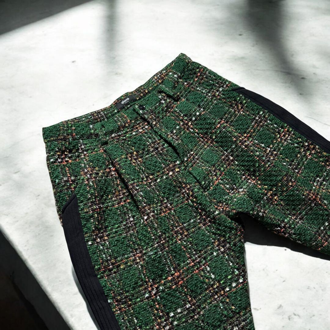 glambグラム ファンシーツイードパンツ グリーン M