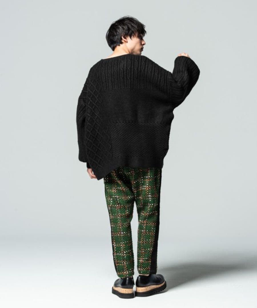 glambグラム ファンシーツイードパンツ グリーン M