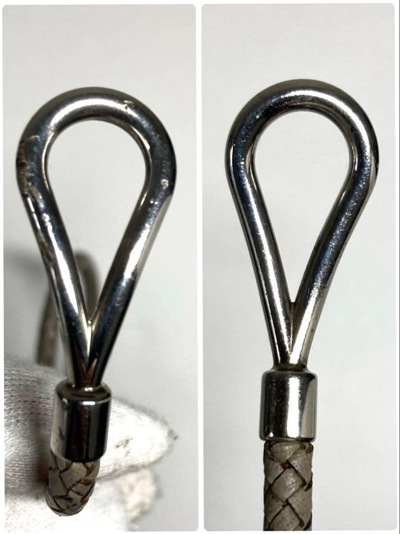 エルメス　ジャンボ　レザー　編み込み　シルバー　チョーカー　ブレスレット　箱付き