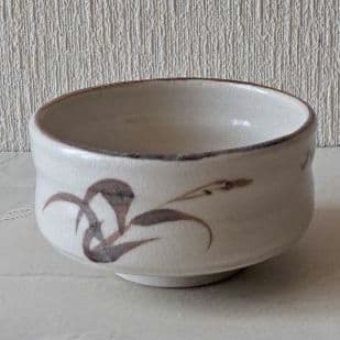 志野焼　銘あり 稲穂文 水指/茶碗/香合　絵志野　骨董品 古美術