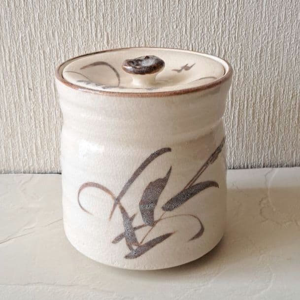 志野焼　銘あり 稲穂文 水指/茶碗/香合　絵志野　骨董品 古美術