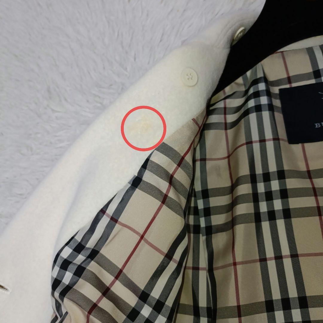 美品■BURBERRY LONDON アンゴラ混 ウールコート ホワイト