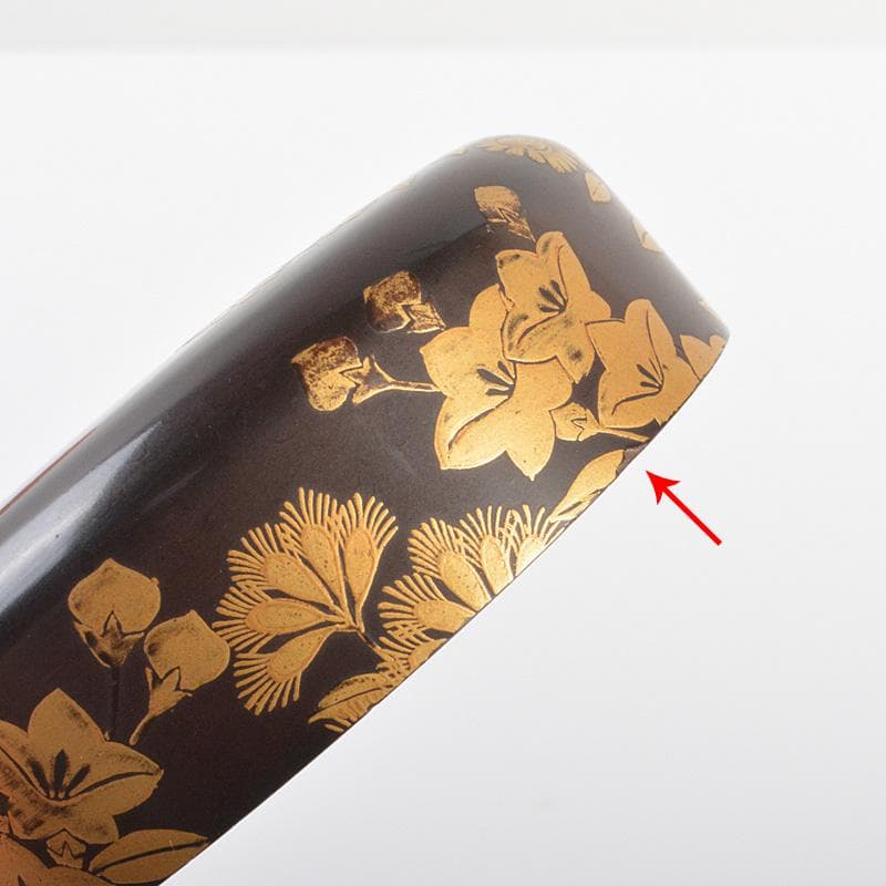 茶道具　漆塗　時代秋草蒔絵　棗　時代箱　M　R6284