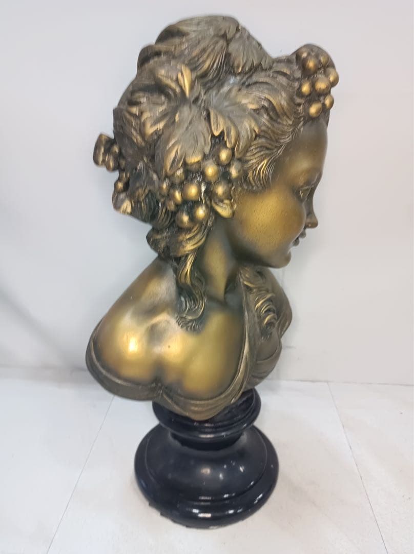 [八6565] オブジェ 胸像 少女像 高さ約44㎝ 幅約24㎝