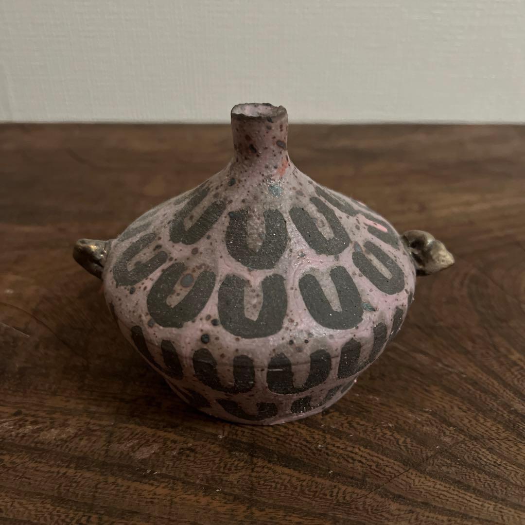 山田義力 銀彩 花瓶 個展購入 新品未使用 山田義力 花瓶 大嶺實清 大嶺工房