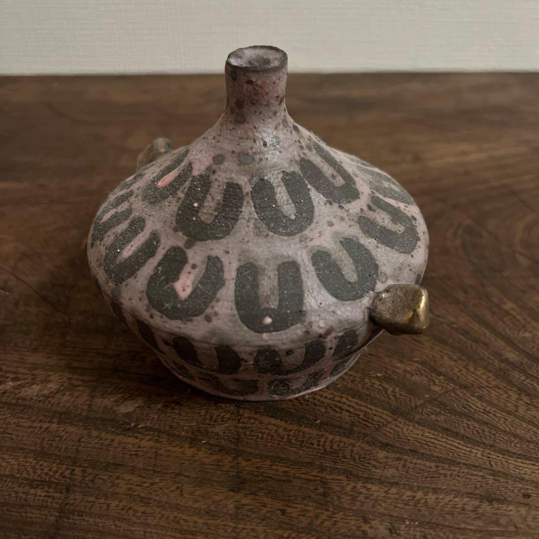 山田義力 銀彩 花瓶 個展購入 新品未使用 山田義力 花瓶 大嶺實清 大嶺工房