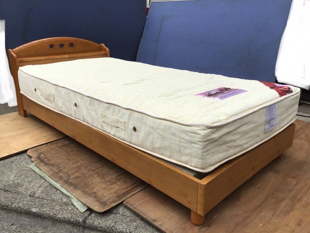 フランスベッド　木製シングルベッド マット　セット※直接引渡し希望！