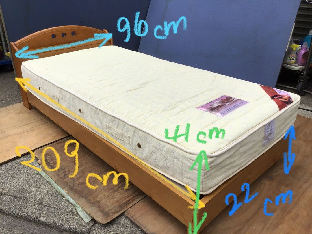 フランスベッド　木製シングルベッド マット　セット※直接引渡し希望！
