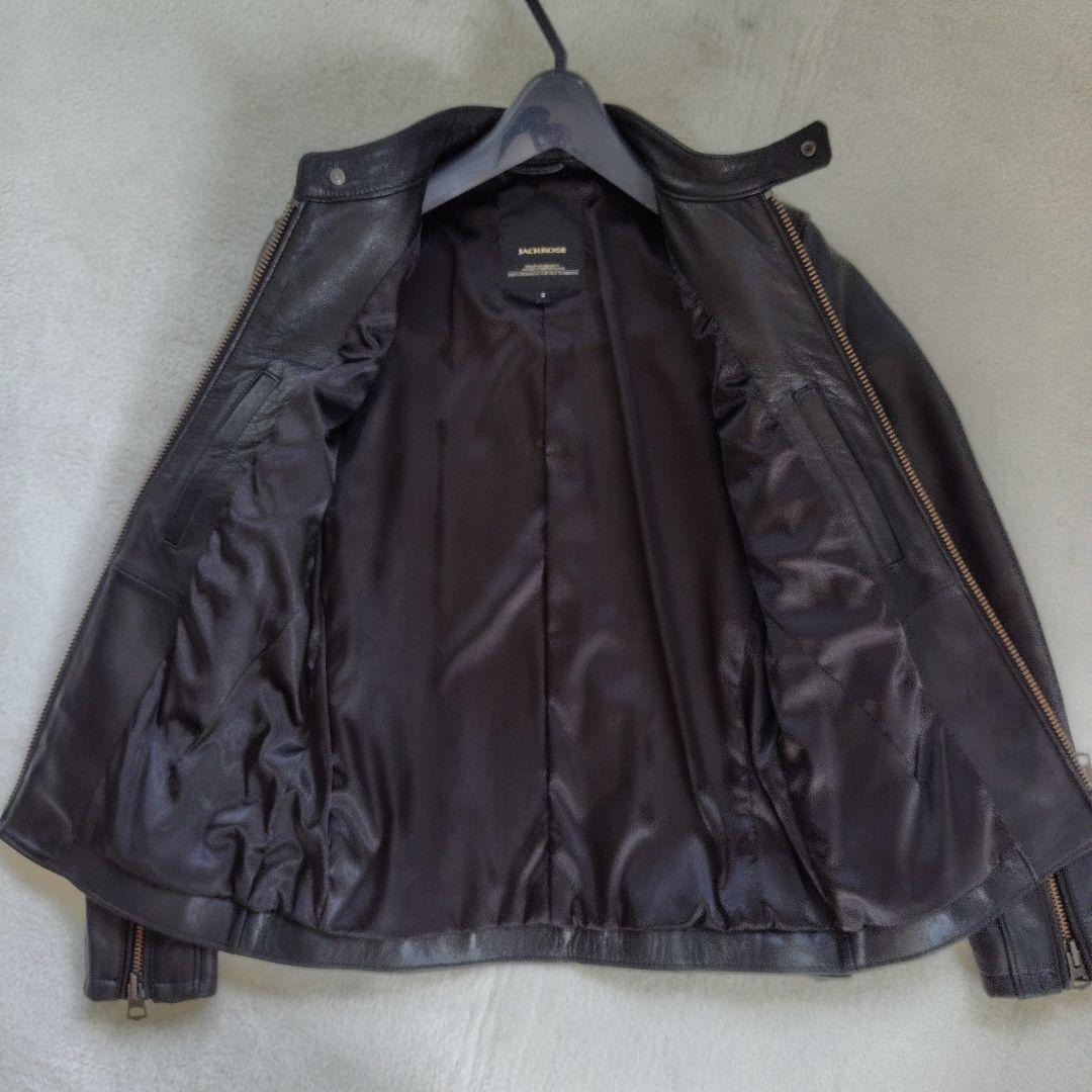 極美品　ジャックローズ　ライダース　シングル　レザージャケット　ラム　羊革　黒