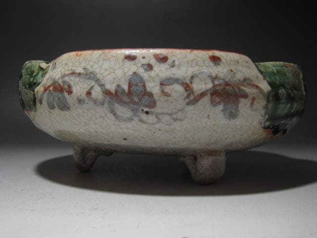 ☆　古織部　葵紋　鉢　黒田陶々庵極めがございます☆y436