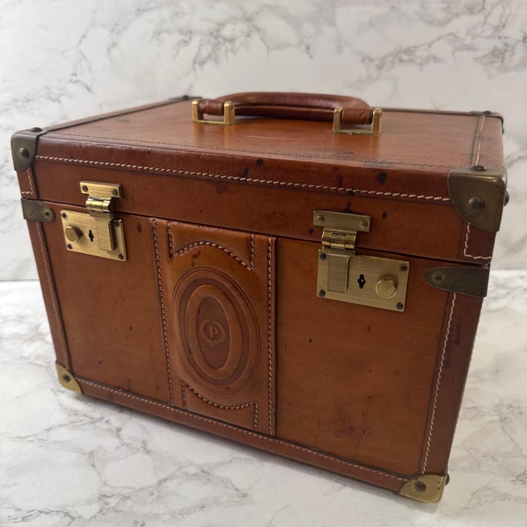 ヴィンテージ POLLINI ポリーニ 本革 レザー メイクボックス トランク