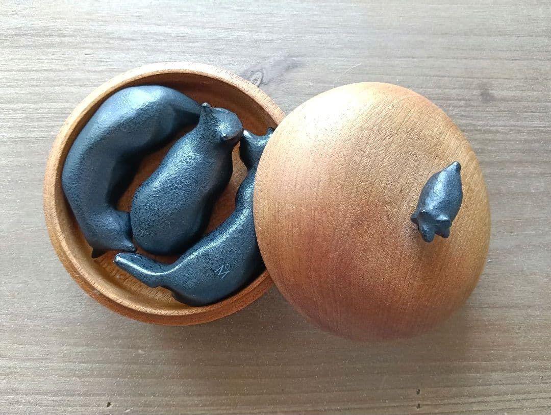 MIKIMOTO 猫の文鎮 「以猫伝心」 南部鉄器