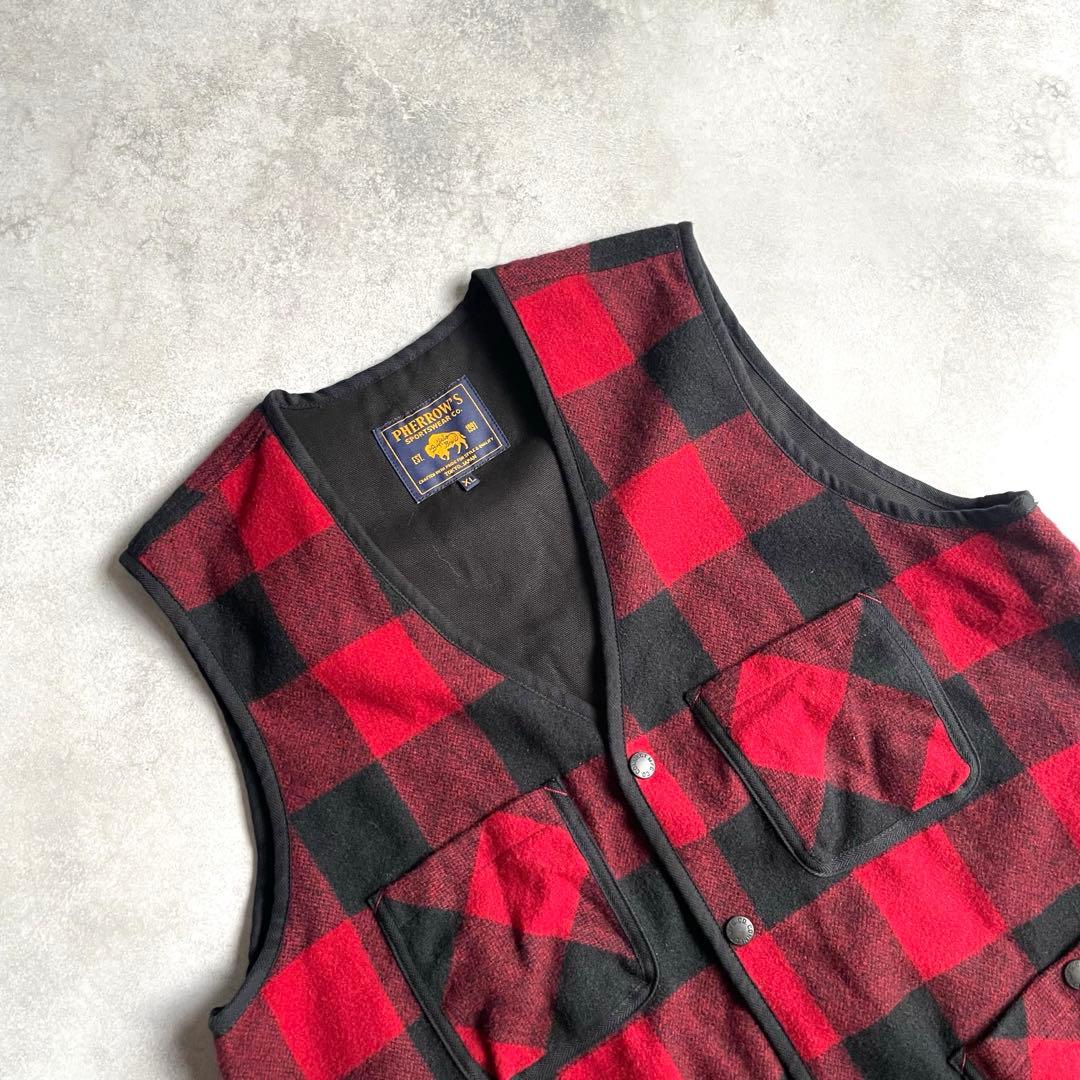 フェローズ バッファローチェック ハンディングベスト ウール XL 日本製