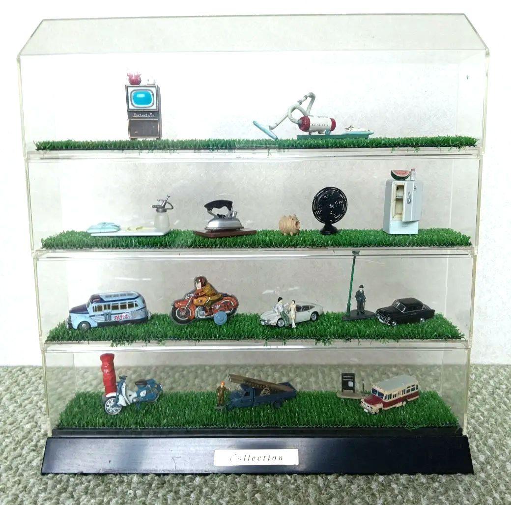 グリコ、明治製菓レトロミニチュアコレクション 12点セット　ディスプレイケース付