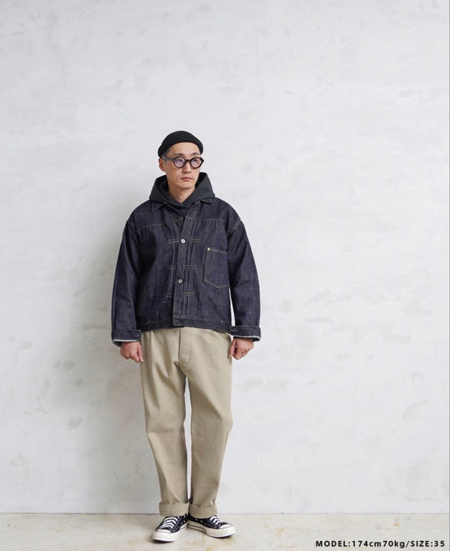 WAIPER.inc M-52 ヴィンテージツータックチノトラウザー カーキ35