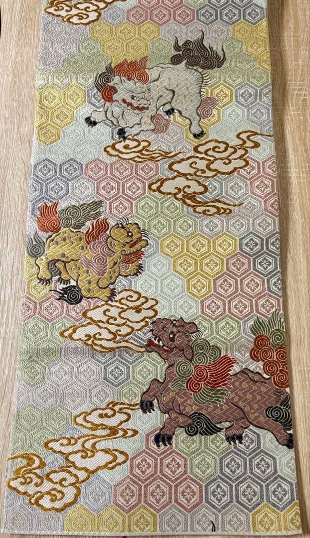 ☆★ 唐織 袋帯 利休唐文 唐獅子紋様 ★☆