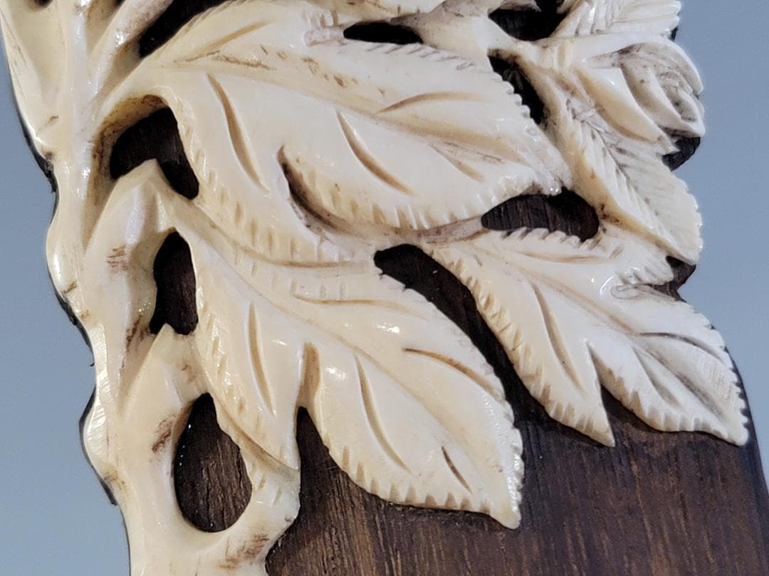 DT310 煎茶 骨彫刻花 貼 茶則