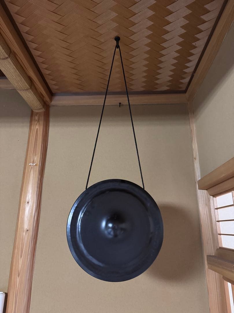【茶道具】銅鑼 鑼 バイ付き