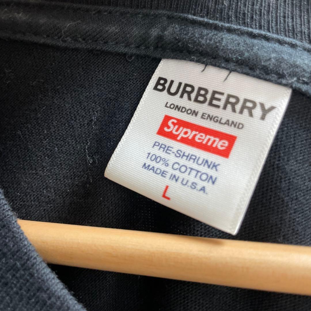 Supreme チェック柄ロゴ Tシャツ L