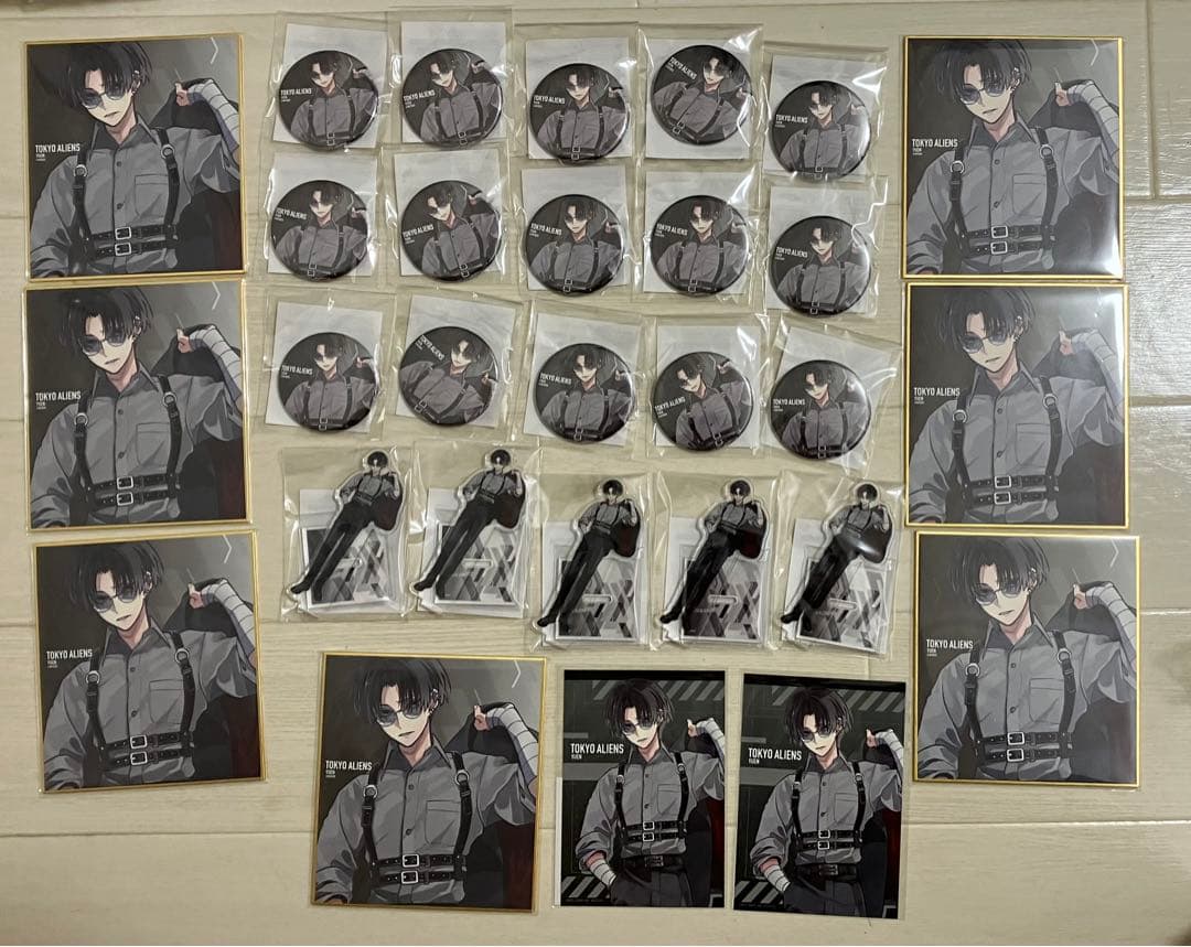 東京エイリアンズ オンラインくじ 憂炎 アクリルスタンド 缶バッジ 色紙 特典