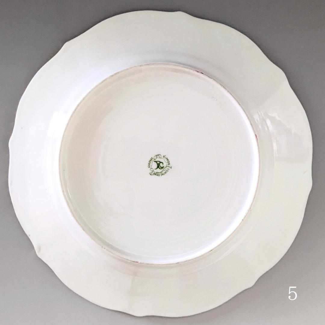 オールドノリタケ アールヌーボー様式 高級金盛上薔薇図紋６枚プレートセットその1