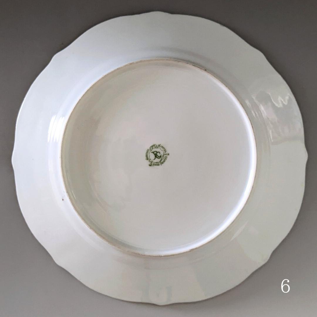 オールドノリタケ アールヌーボー様式 高級金盛上薔薇図紋６枚プレートセットその1