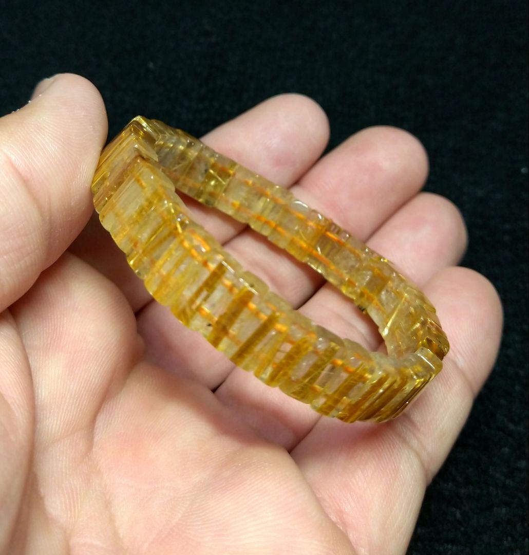 専用【極上,美品】ゴールドタイチンルチルクォーツ《バングル》ブレスレット　希少