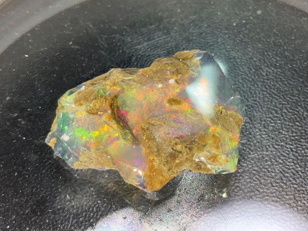 【30CT】エチオピア　オパール　鉱石　標本　遊色　クリア　虹色