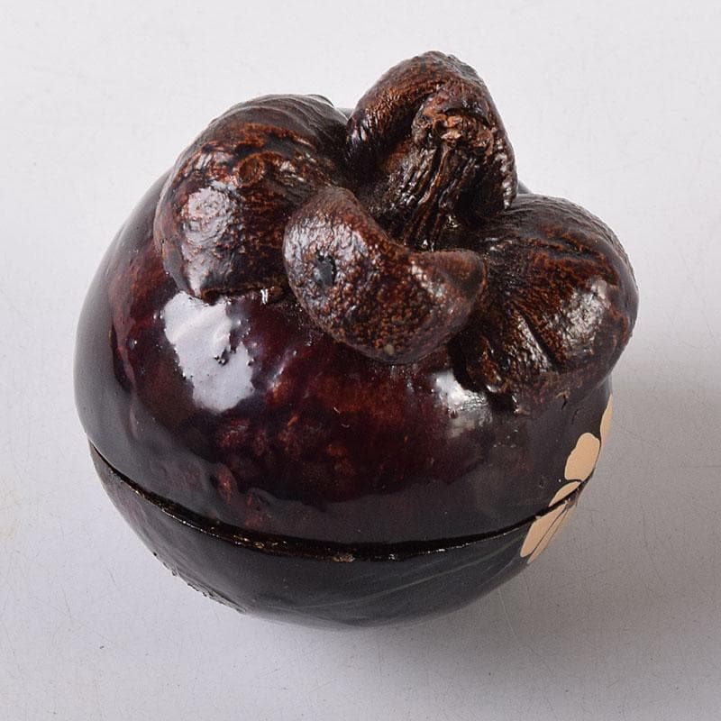 茶道具　浜崎貞鳳作　金蒔絵　マンゴスチン香合　共箱　V　8136