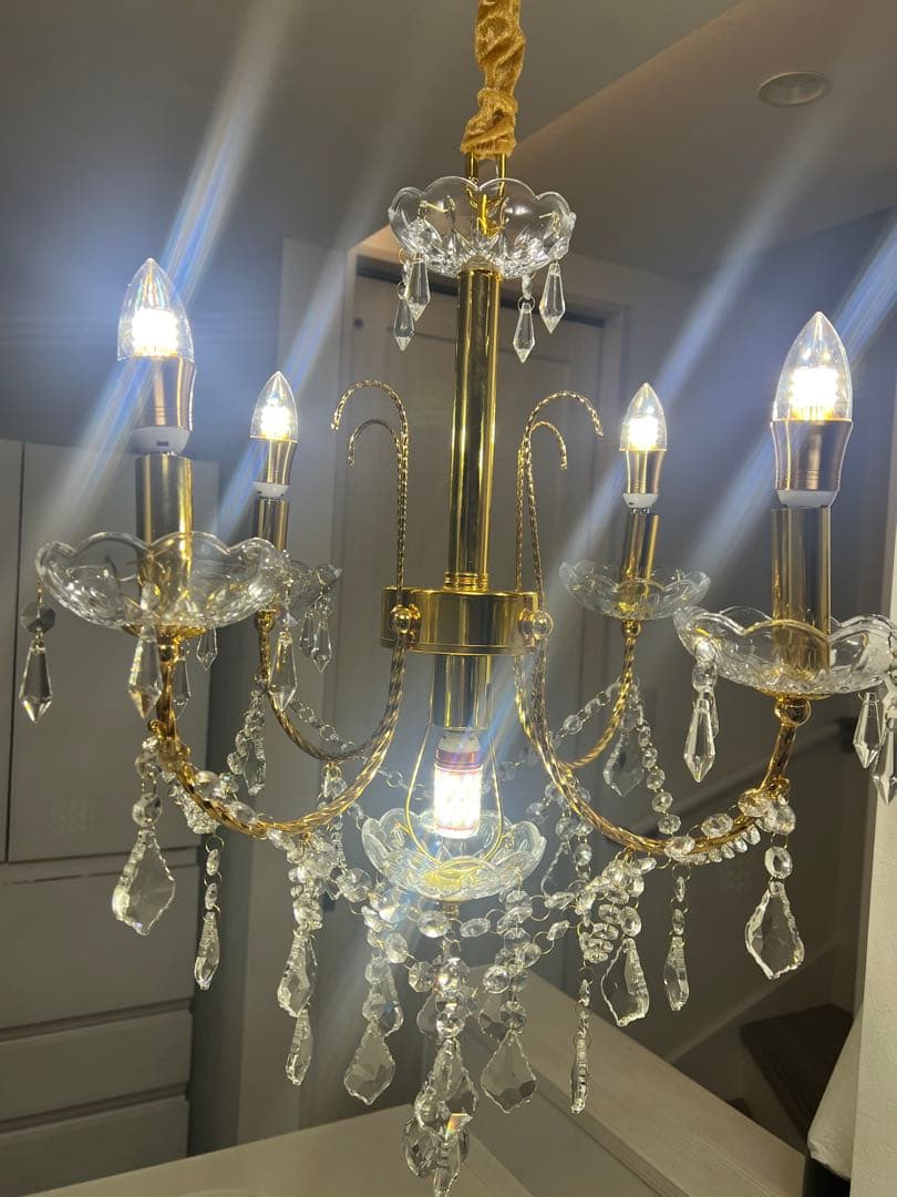 l*h様 クリスタルゴールドシャンデリア 5灯