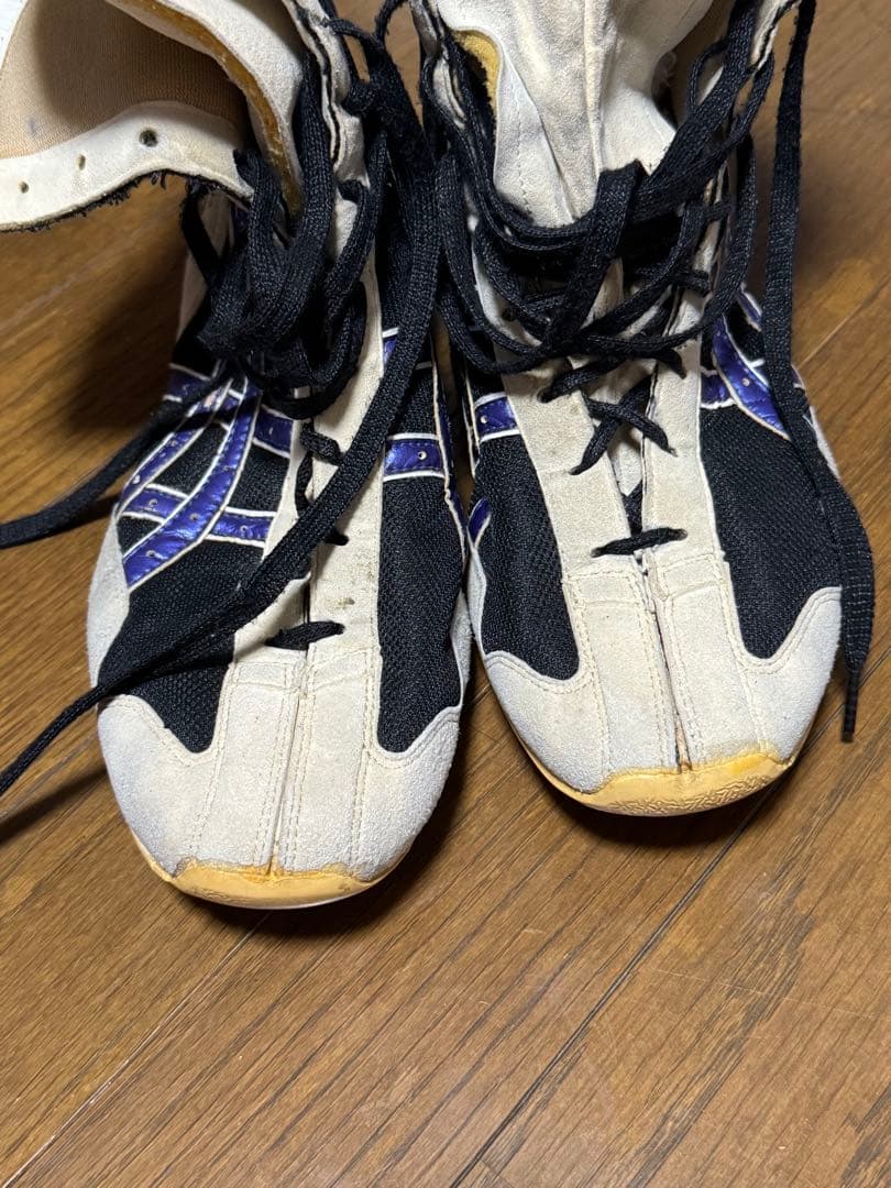 オーダーカラー　ASICS ボクシングシューズ 黒/紫 ハイカット