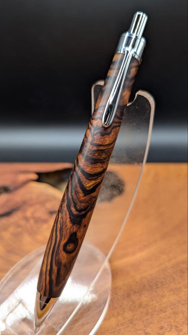 583極上　デザートアイアンウッド　瘤杢　木軸シャーペン　ボールペン