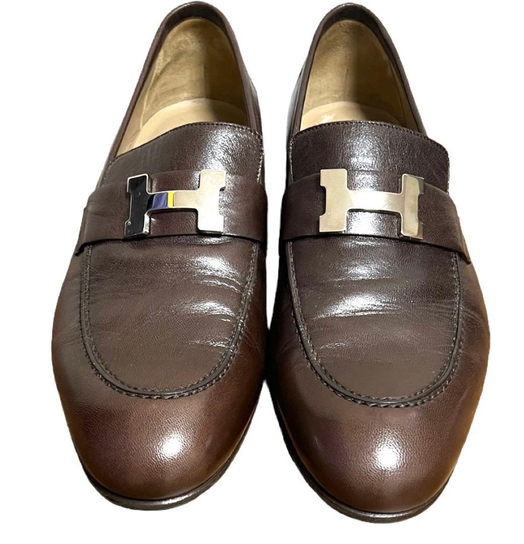 未使用　エルメス モカシン パリ　ブラウン サイズ41 1\2 伝統の定番モデル