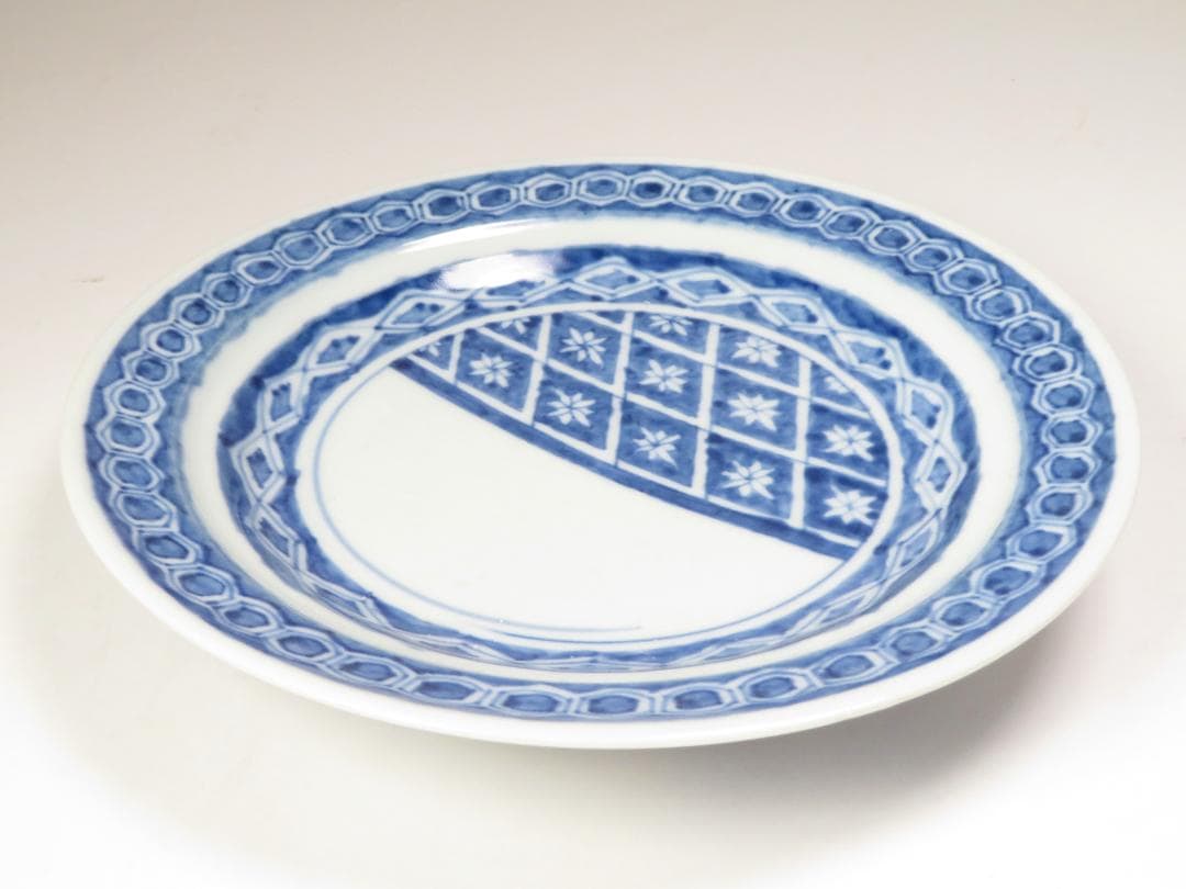 3447番　古美術＜値下げ交渉大歓迎＞伊万里　染付　皿　ヒビ有