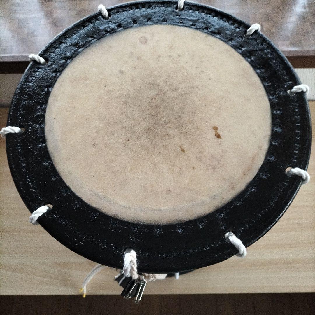 「なお様ご依頼商品」担ぎ太鼓　締太鼓　和太鼓 　天然皮革　ストラップ付中古品⑧