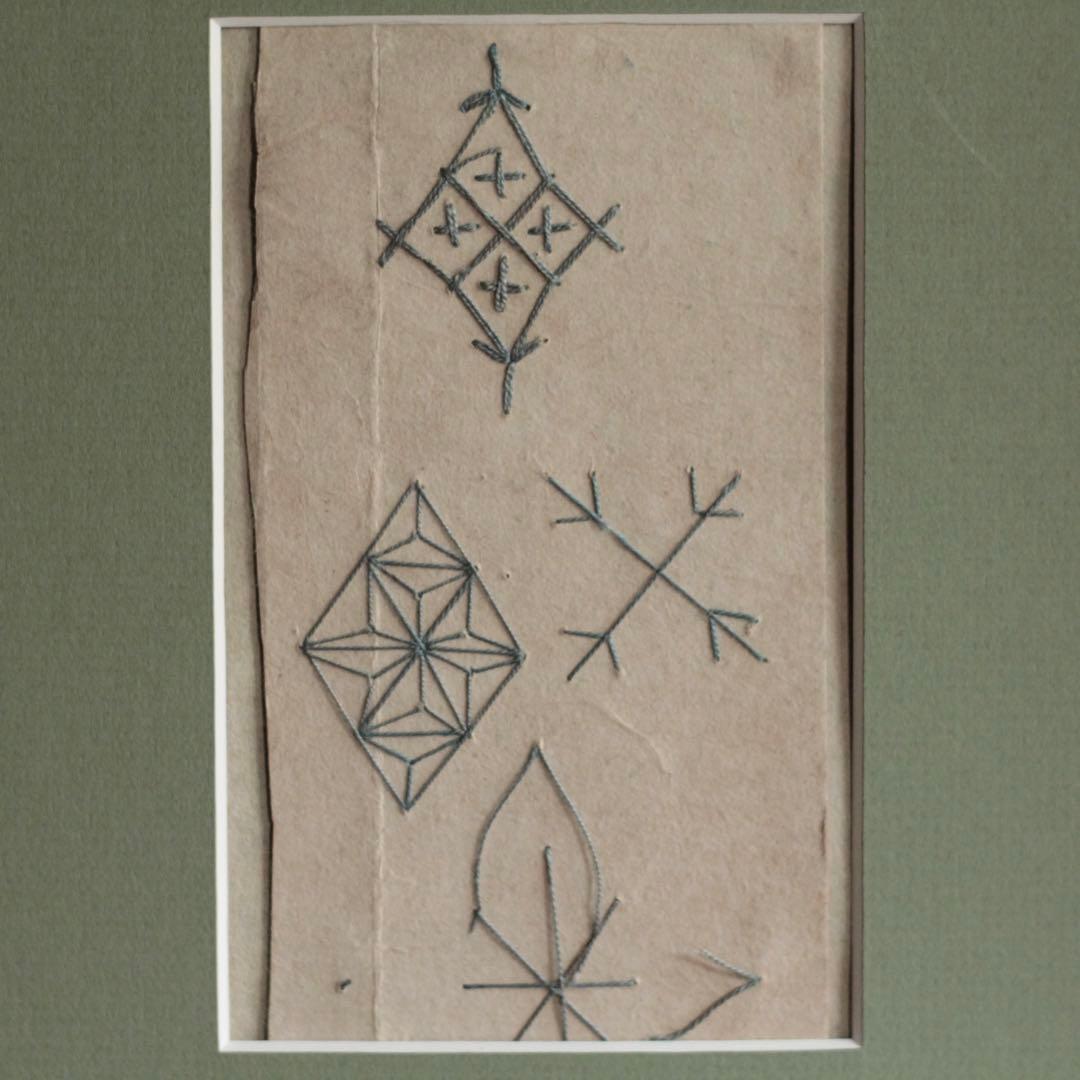 古い 背守り 刺繍 額装 古道具 アンティーク