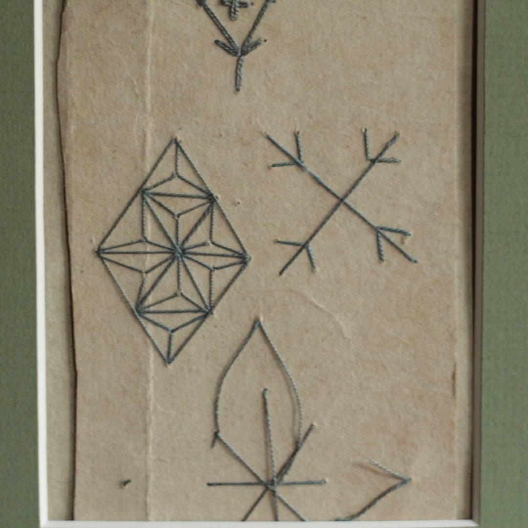 古い 背守り 刺繍 額装 古道具 アンティーク