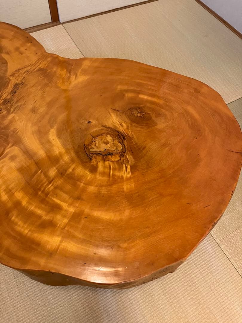 天然木　一枚板　ローテーブル　アンティーク