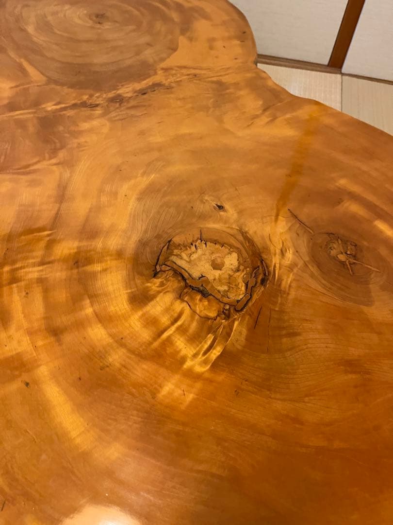 天然木　一枚板　ローテーブル　アンティーク