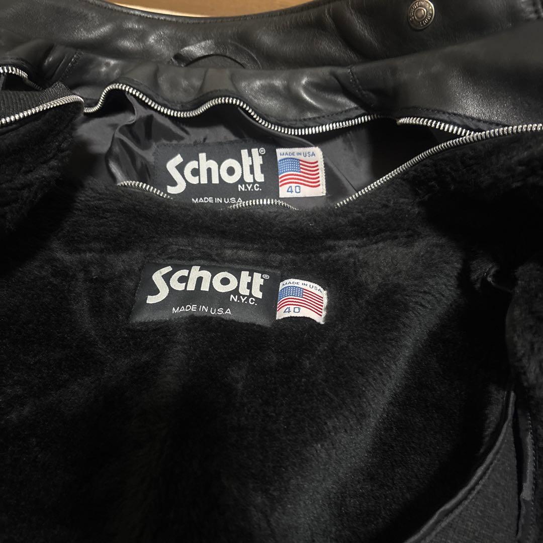 超美品‼️schott641 40インチ　ライダースインナーボア付