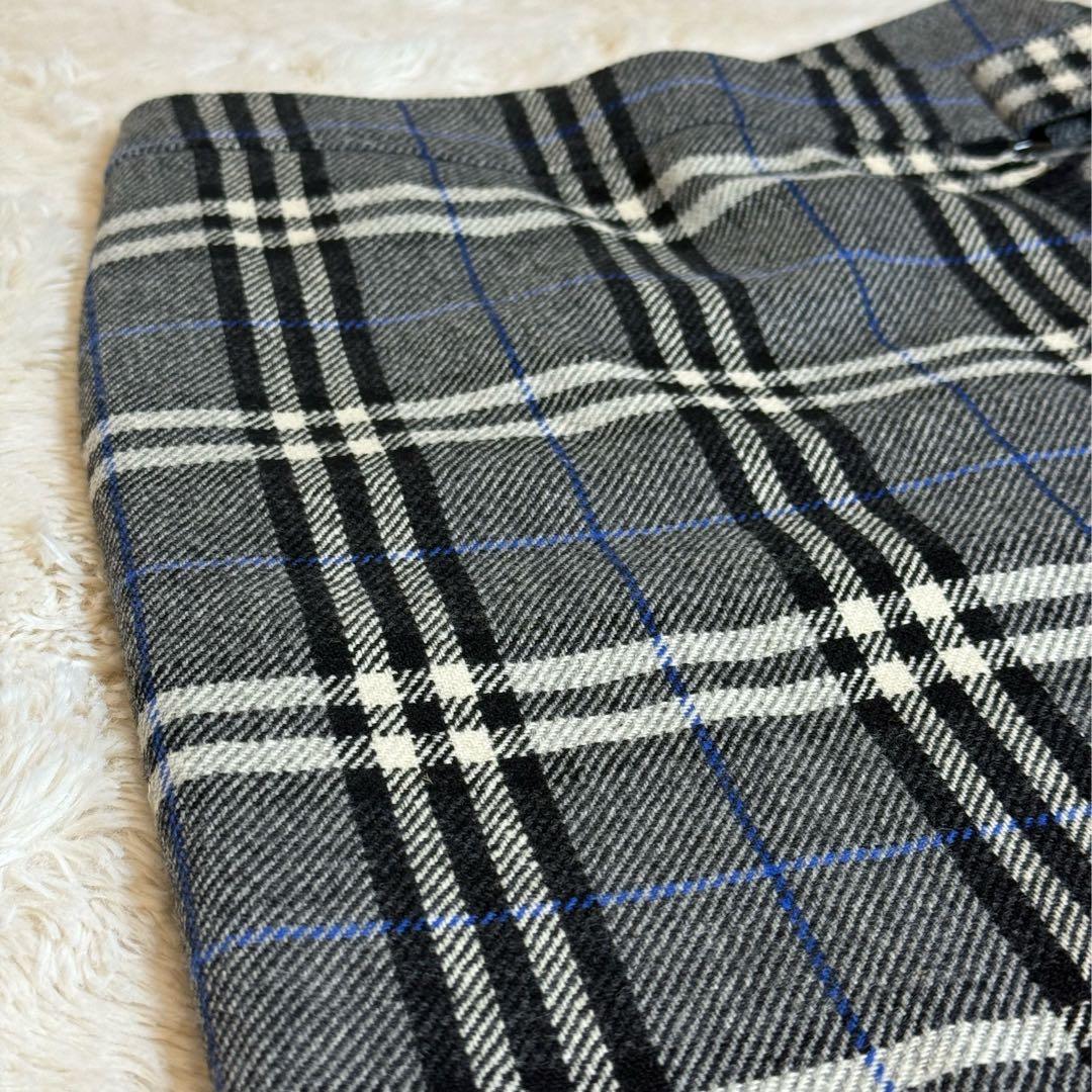 バーバリーロンドン ノバチェック 巻きスカート ラップスカート 36 カシミヤ混