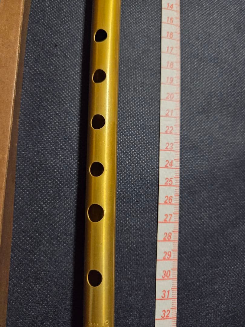 時代物 神風印行進横笛 金色 元箱付き