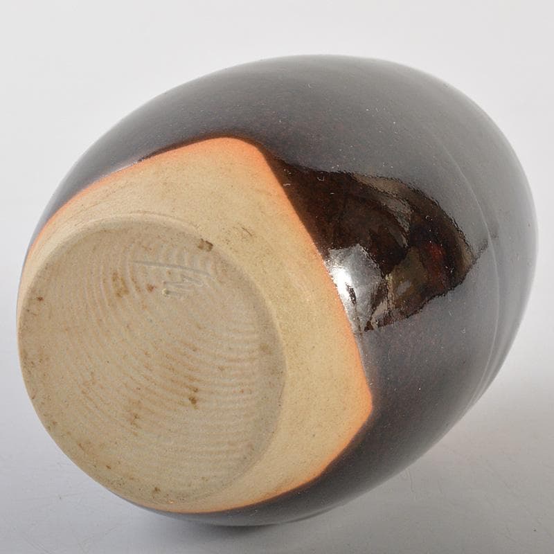 茶道具　京焼　洛東 　桶谷定一作　瀬戸釉　肩衝茶入　仕覆付　共箱　V　R7143