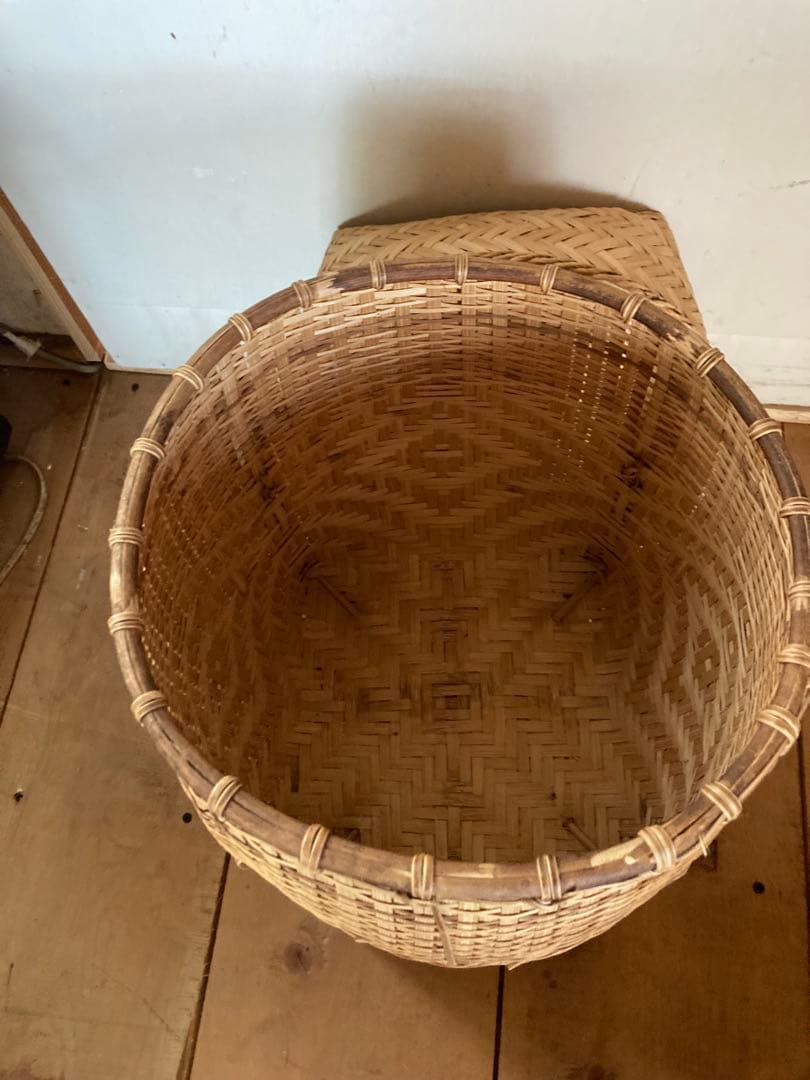 激レア！竹製 収納バスケット　 タイ北部　民族工芸品　美品！希少