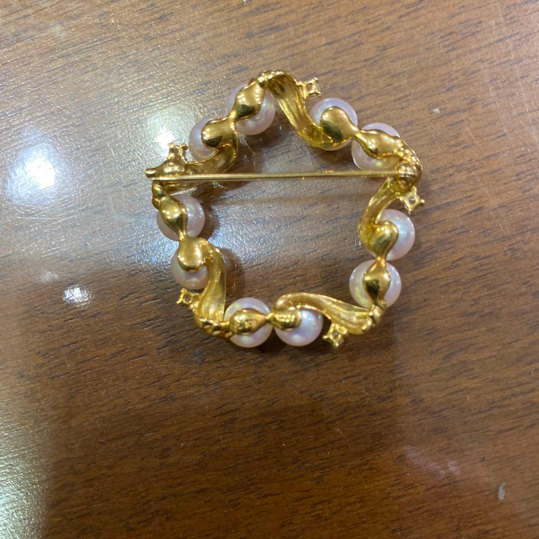 真珠とダイヤの18Kブローチ:TASAKI