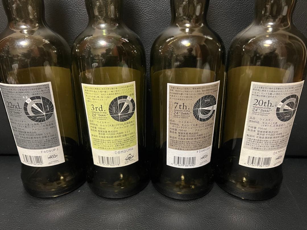 厚岸ウイスキー 22nd 3rd 7th 20th 空瓶4本セット