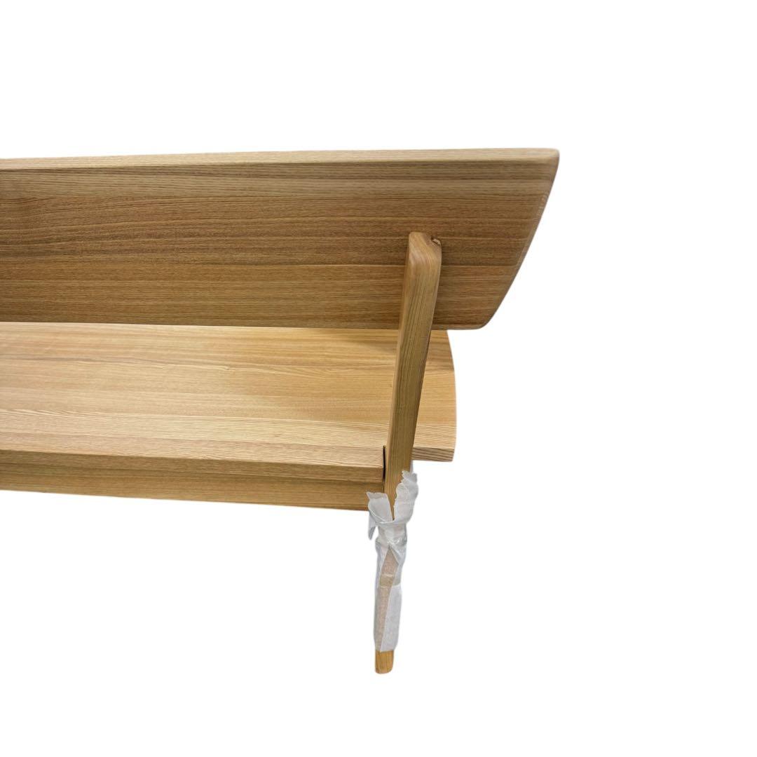 未使用品 北欧無垢材 背付きベンチ LDB‑1350 NA ダイニングチェア